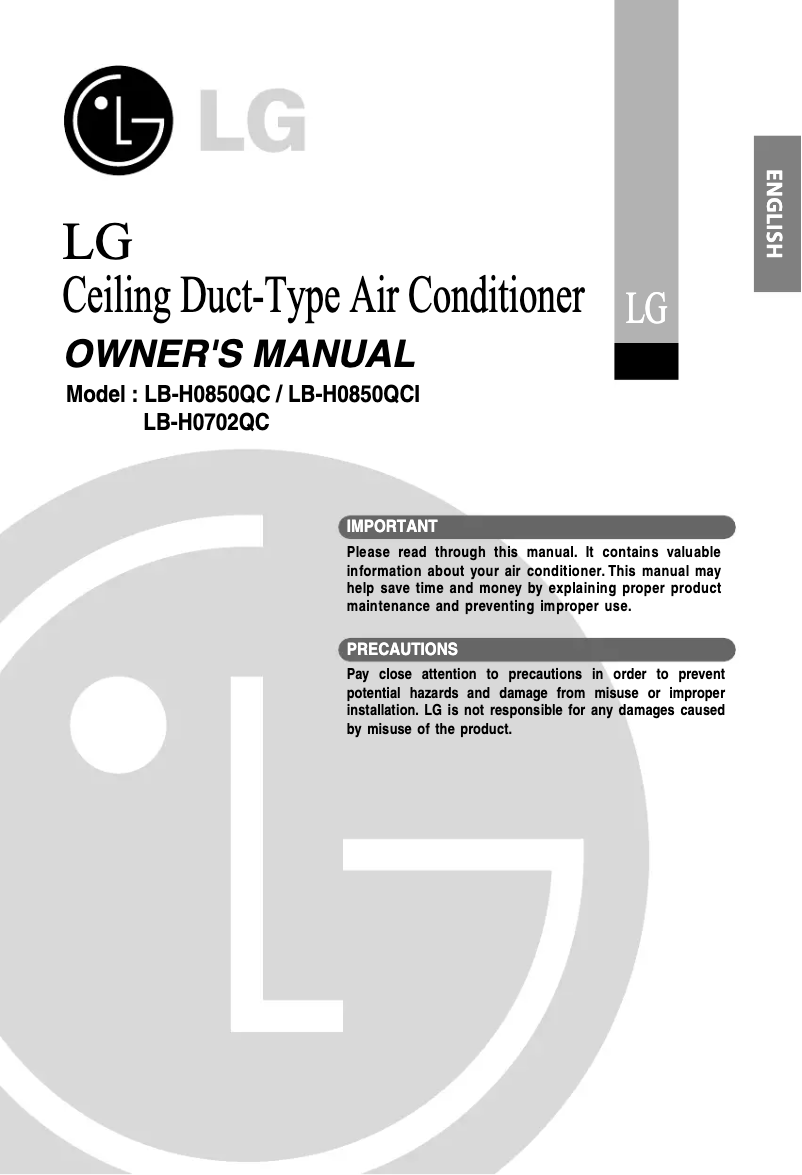 Página 1 del manual Manual de usuario LG LBNH0850QC