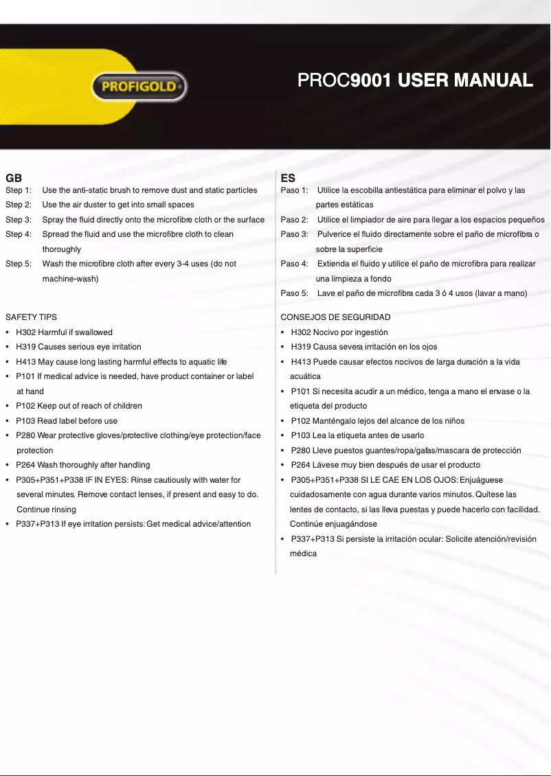 Página 1 del manual Manual de usuario Profigold PROC9001