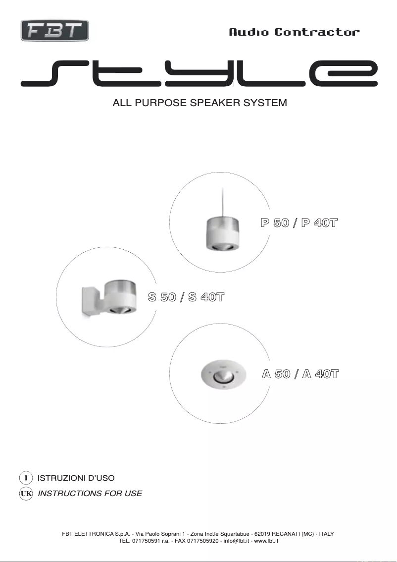 Imagen de la primera página del manual del dispositivo STYLE S40T