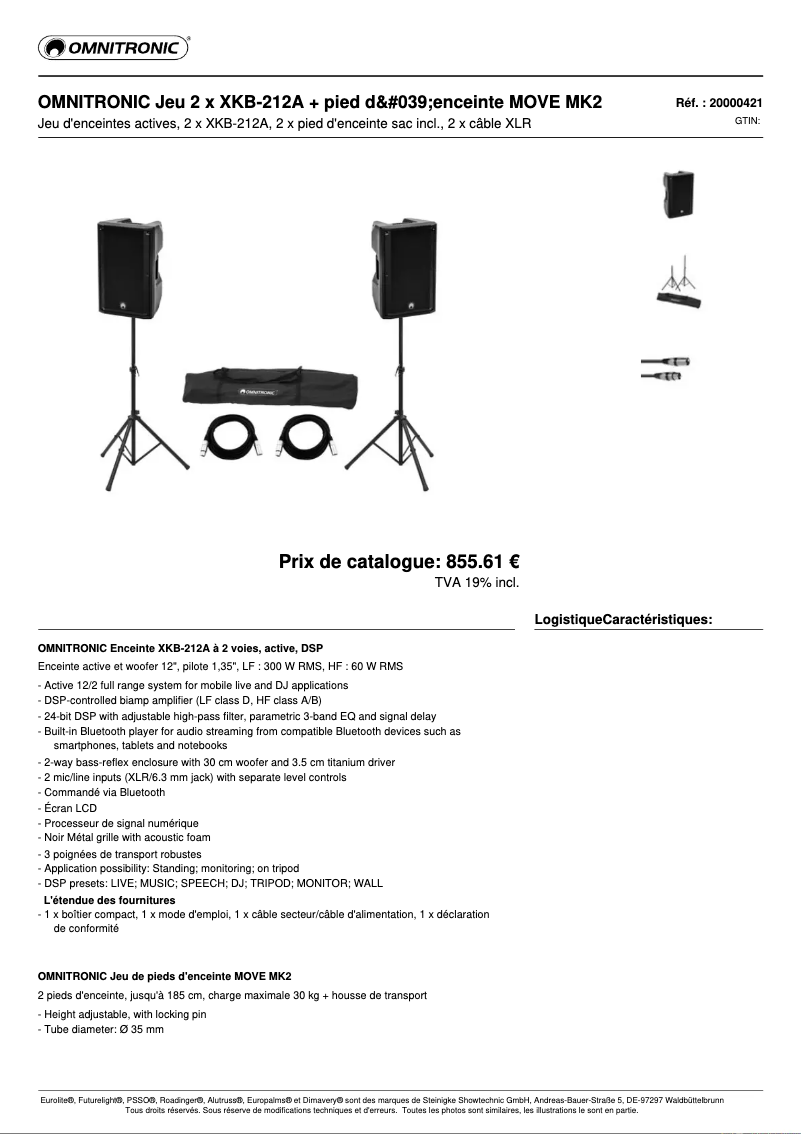 Imagen de la primera página del manual del dispositivo XKB-212A