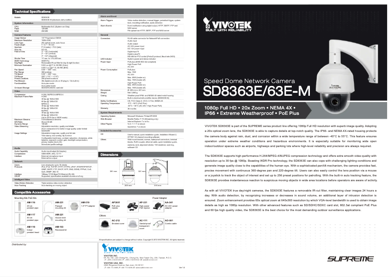 Imagen de la primera página del manual del dispositivo SD8363E