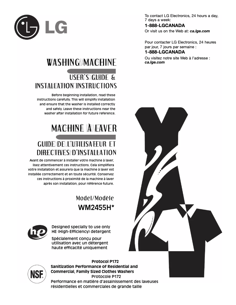 Imagen de la primera página del manual del dispositivo WM2455HS