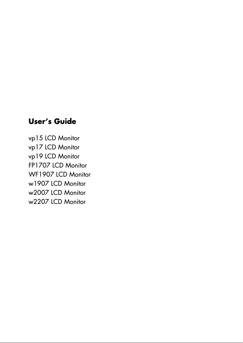 Página nº 1 - Manual de usuario HP VP17