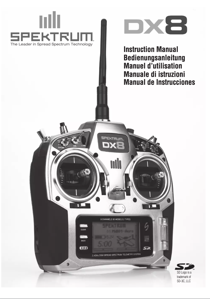 Imagen de la primera página del manual del dispositivo DX8