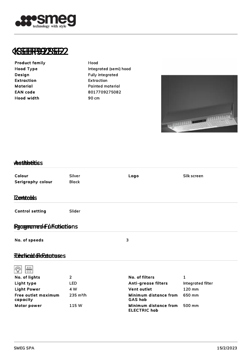 Página 1 del manual Folleto Smeg KSEIR92SE2