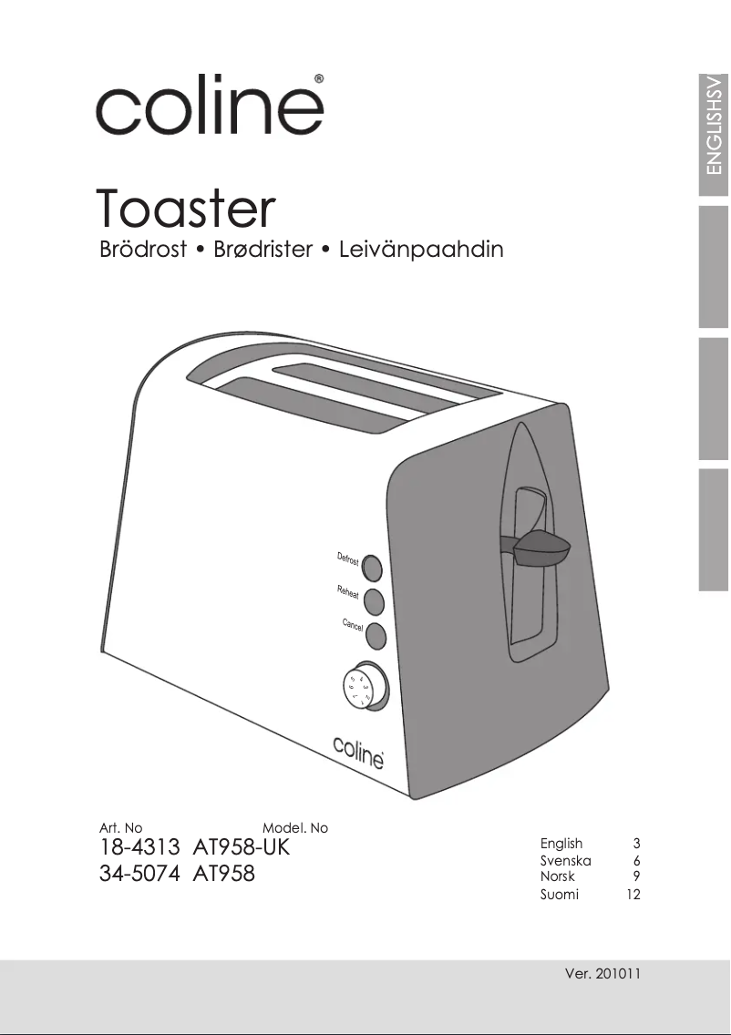 Imagen de la primera página del manual del dispositivo AT958