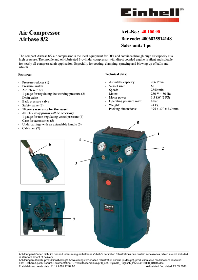 Imagen de la primera página del manual del dispositivo Airbase 8/2