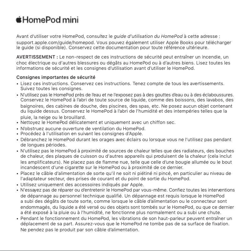 Página 1 del manual Manual de usuario Apple HomePod mini