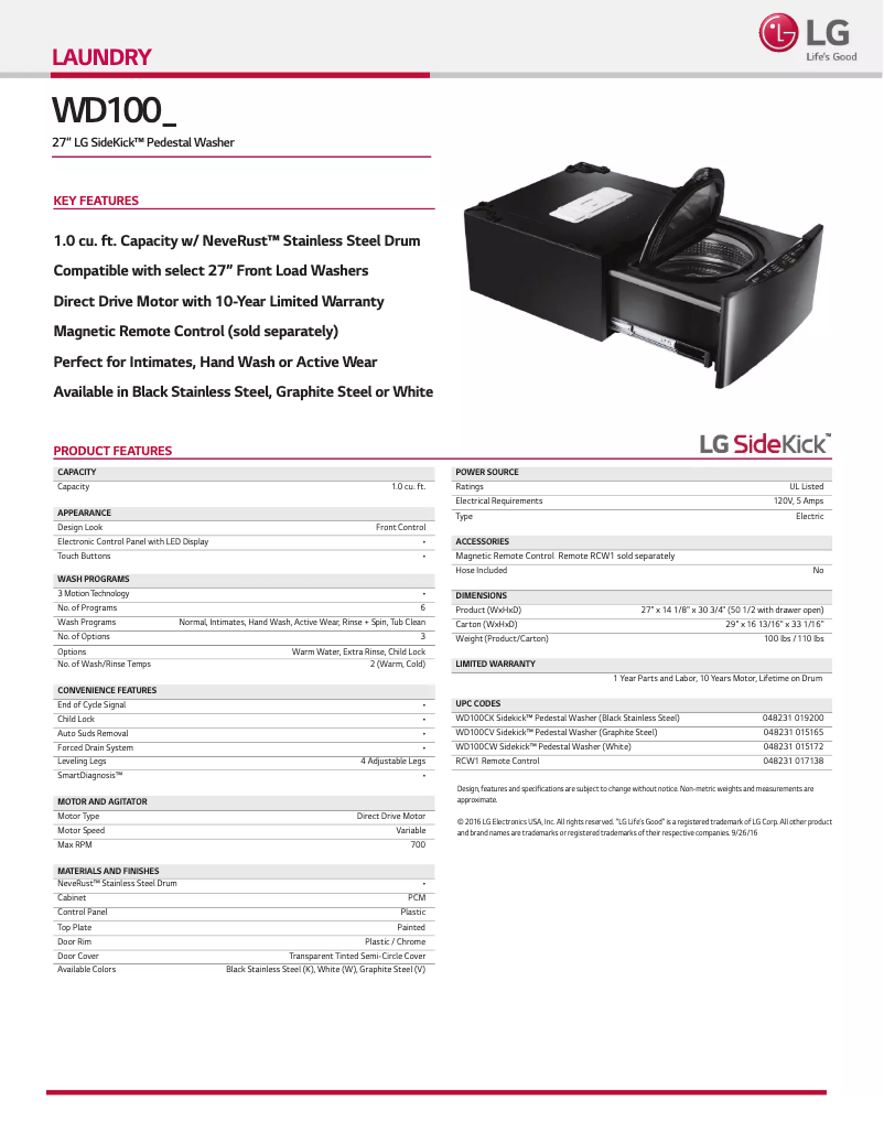 Imagen de la primera página del manual del dispositivo WD100CK