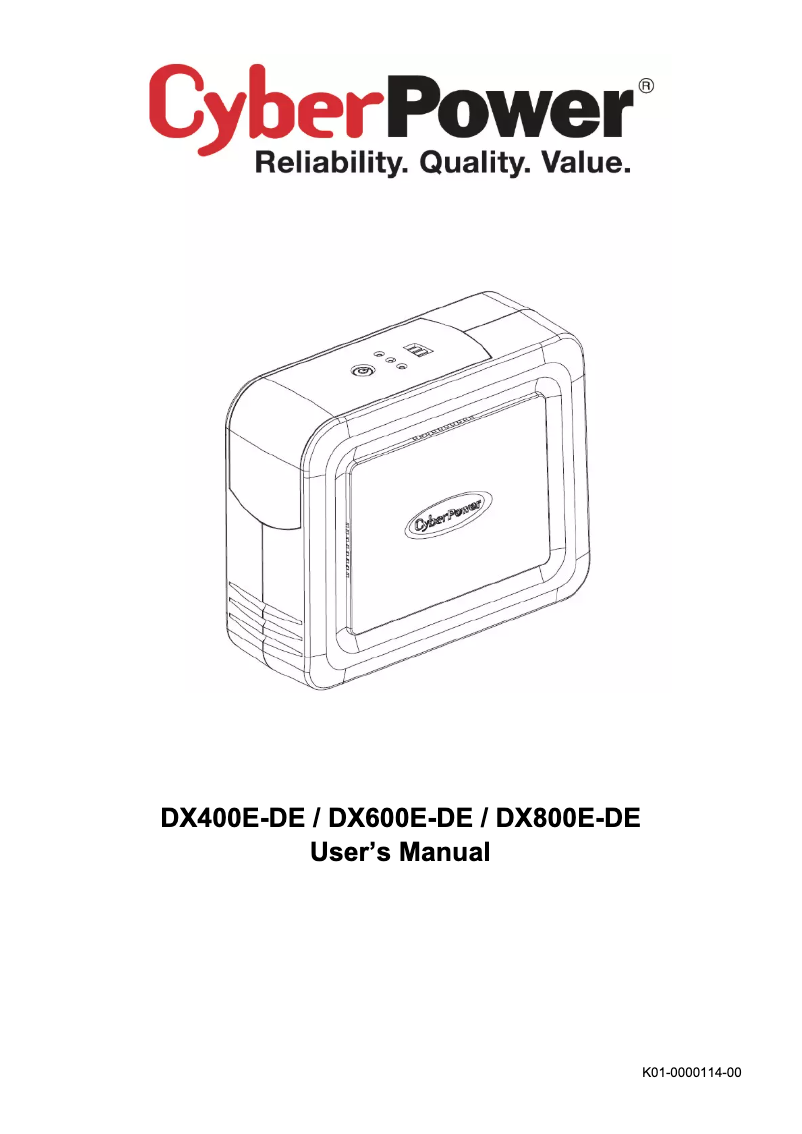 Imagen de la primera página del manual del dispositivo DX800E