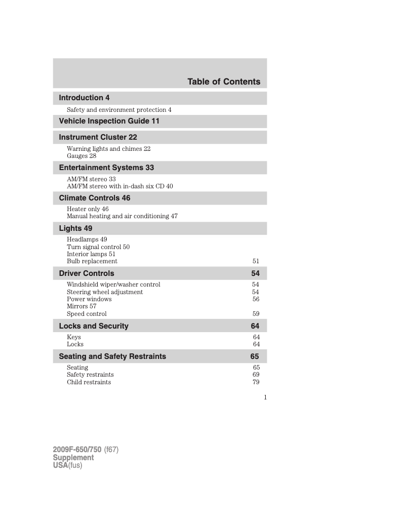 Imagen de la primera página del manual del dispositivo F-650 (2009)