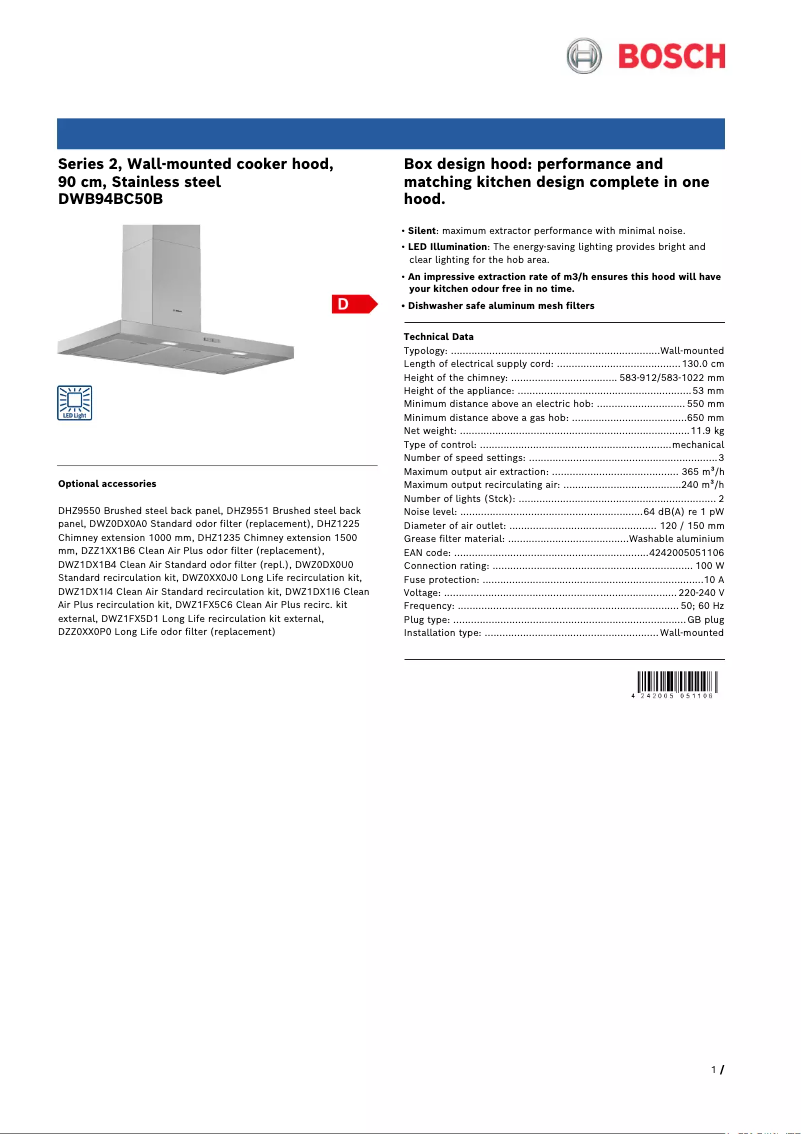 Imagen de la primera página del manual del dispositivo Serie 2 DWB94BC50B