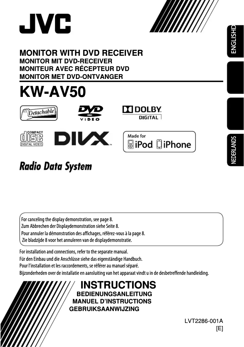 Página 1 del manual Manual de usuario JVC KW-AV50