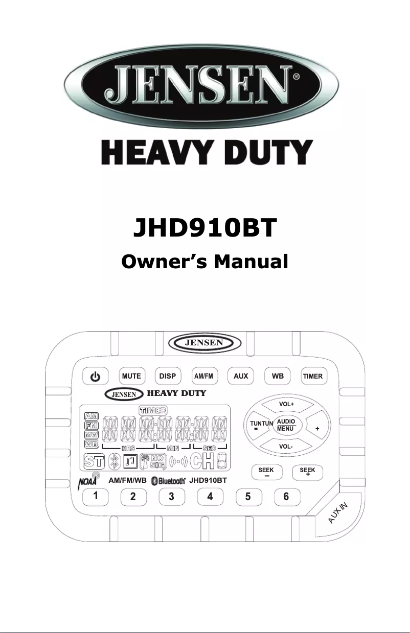 Imagen de la primera página del manual del dispositivo JHD910BT