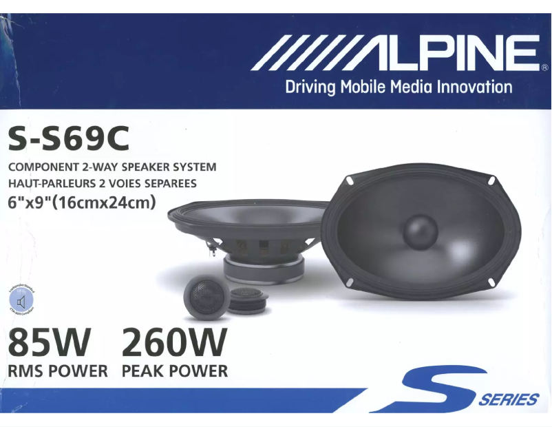 Página 1 del manual Manual de usuario Alpine S-S69C