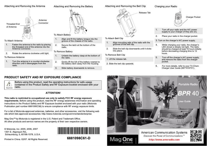 Página 1 del manual Manual de usuario Motorola Mag One BPR40