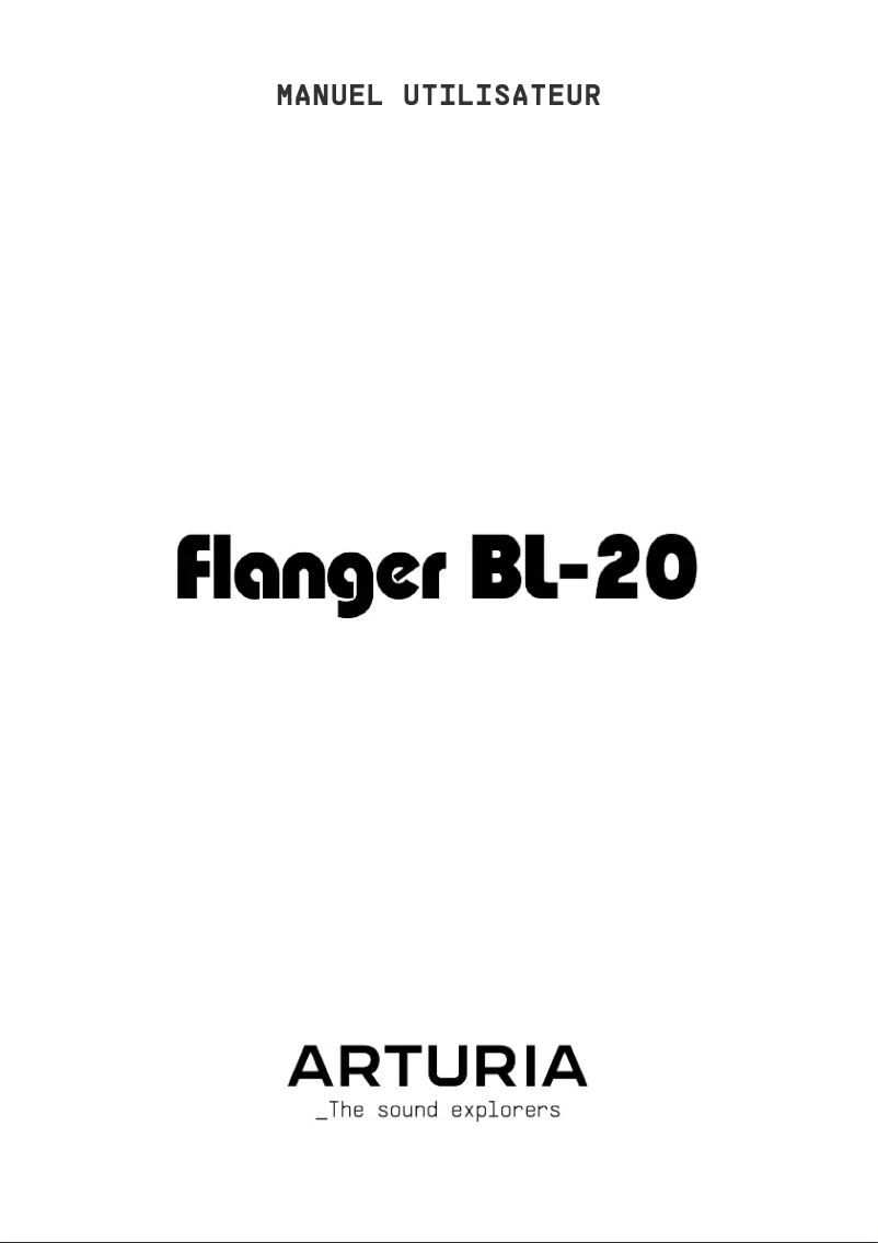 Página 1 del manual Manual de usuario Arturia Flanger Bl-20