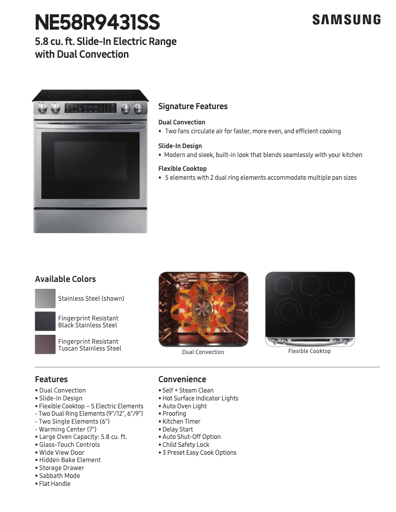 Imagen de la primera página del manual del dispositivo NE58R9431SS