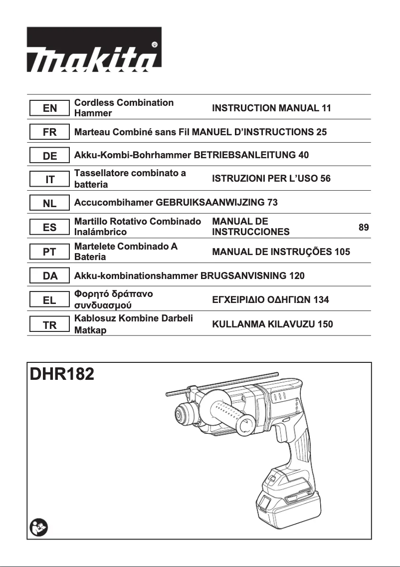 Página 1 del manual Manual de usuario Makita DHR182ZWJU