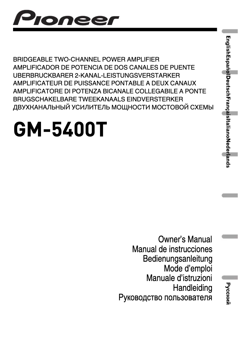 Imagen de la primera página del manual del dispositivo GM-5400T