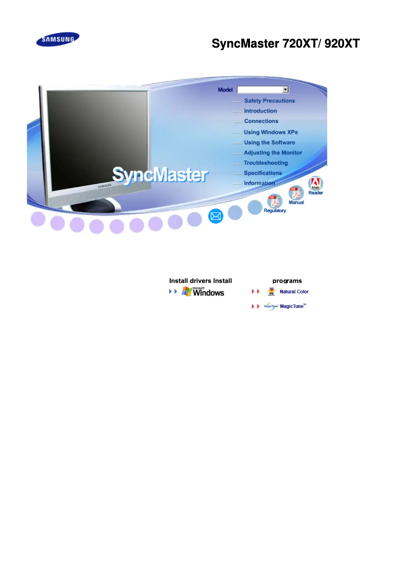 Imagen de la primera página del manual del dispositivo SyncMaster 920XT