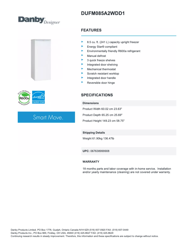 Imagen de la primera página del manual del dispositivo DUFM085A2