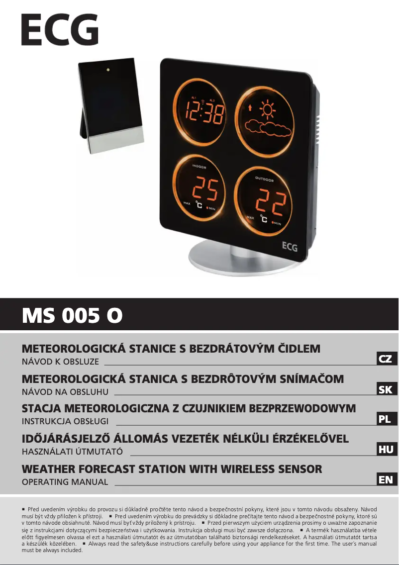 Imagen de la primera página del manual del dispositivo MS 005 O