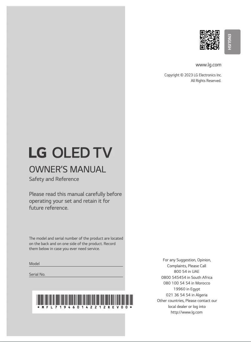 Página 1 del manual Manual de usuario LG OLED83C36LA