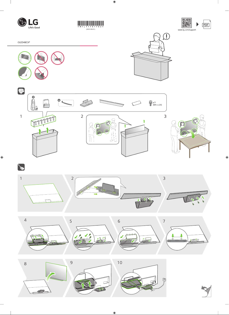 Imagen de la primera página del manual del dispositivo OLED48CX5LC