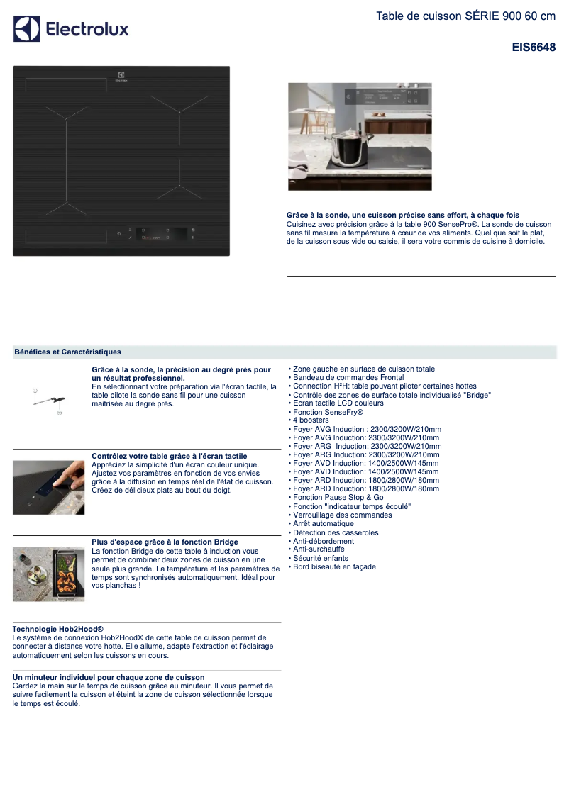 Página 1 del manual Ficha técnica Electrolux EIS6648