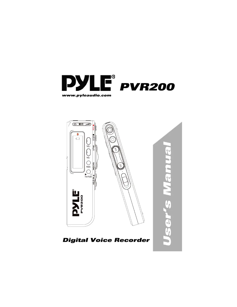 Página 1 del manual Manual de usuario Pyle PVR200