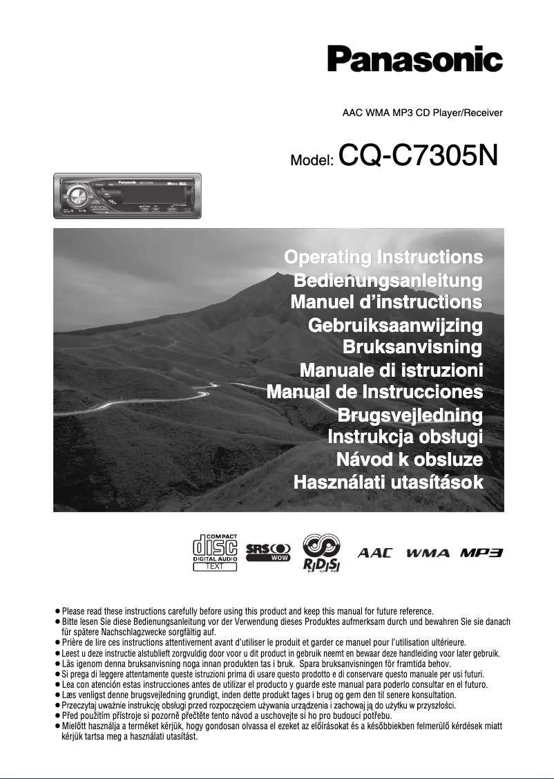 Página 1 del manual Manual de usuario Panasonic CQ-C7305N