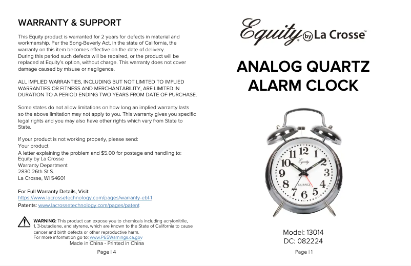 Página nº 1 - Manual de usuario La Crosse Technology 13014