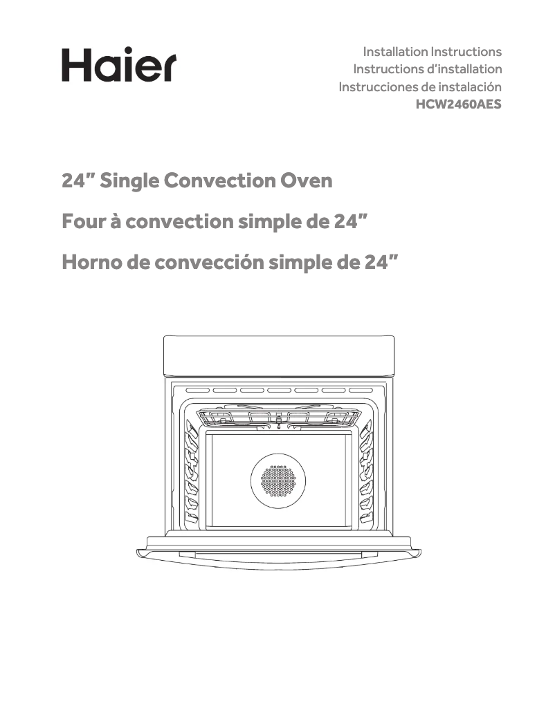 Imagen de la primera página del manual del dispositivo HCW2460AES