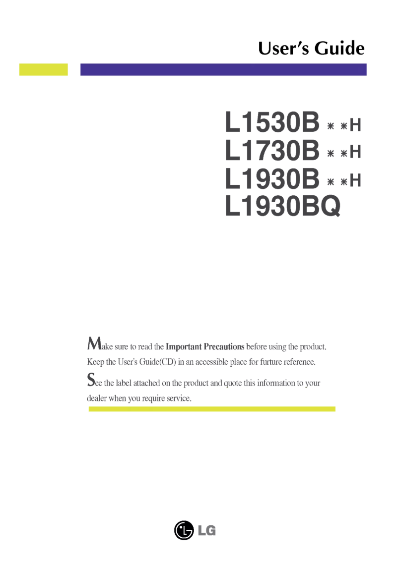 Página nº 1 - Manual de usuario LG L1730BBUH