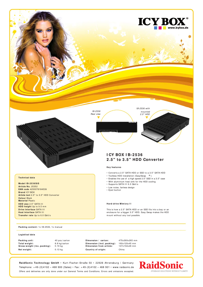 Imagen de la primera página del manual del dispositivo IB-2536StS