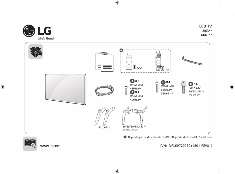 Página 1 del manual Manual de usuario LG 55UK6100PTA