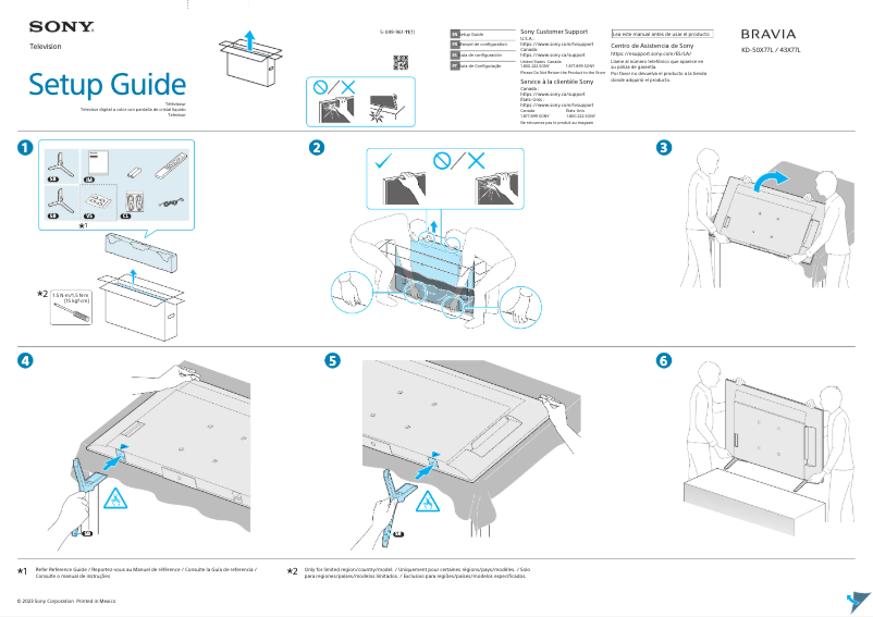 Imagen de la primera página del manual del dispositivo KD-50X77L