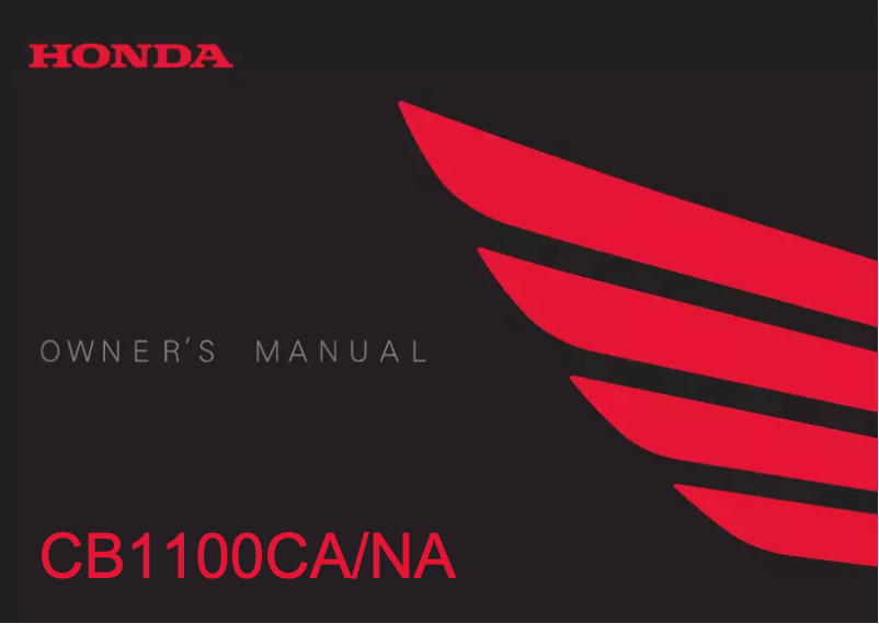 Página nº 1 - Manual de usuario Honda CB1100EX (2018)