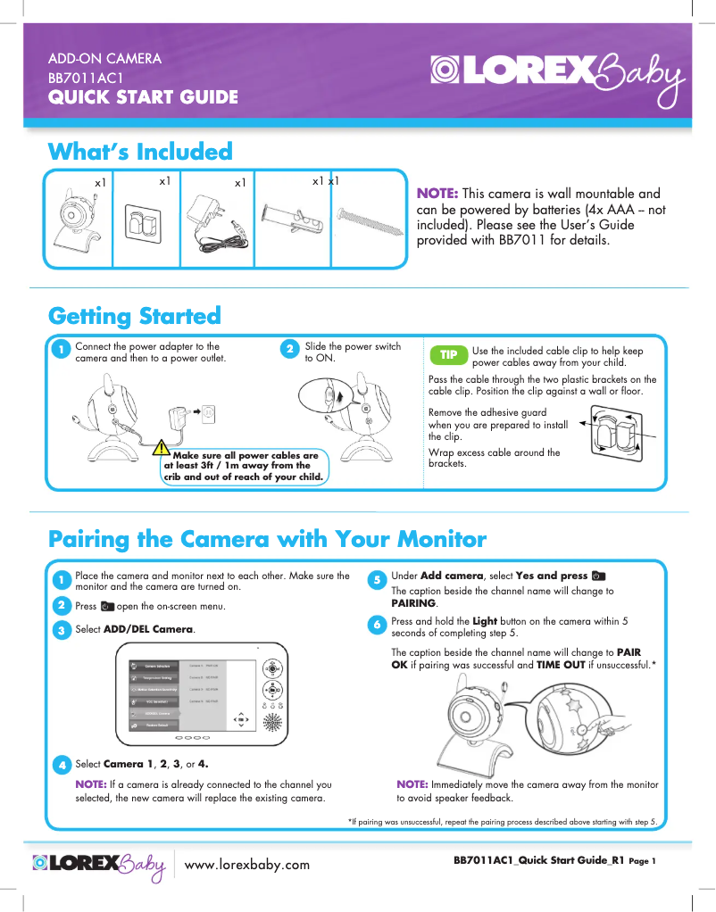 Imagen de la primera página del manual del dispositivo BB7011AC1