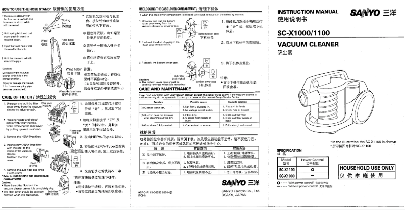 Página 1 del manual Manual de usuario Sanyo SC-X1000
