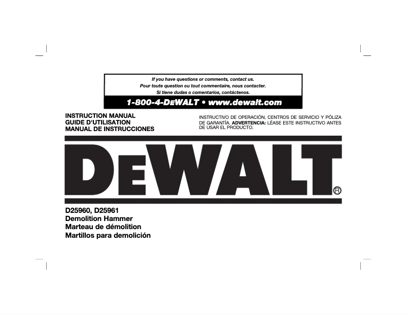 Página 1 del manual Manual de usuario DeWalt D25960