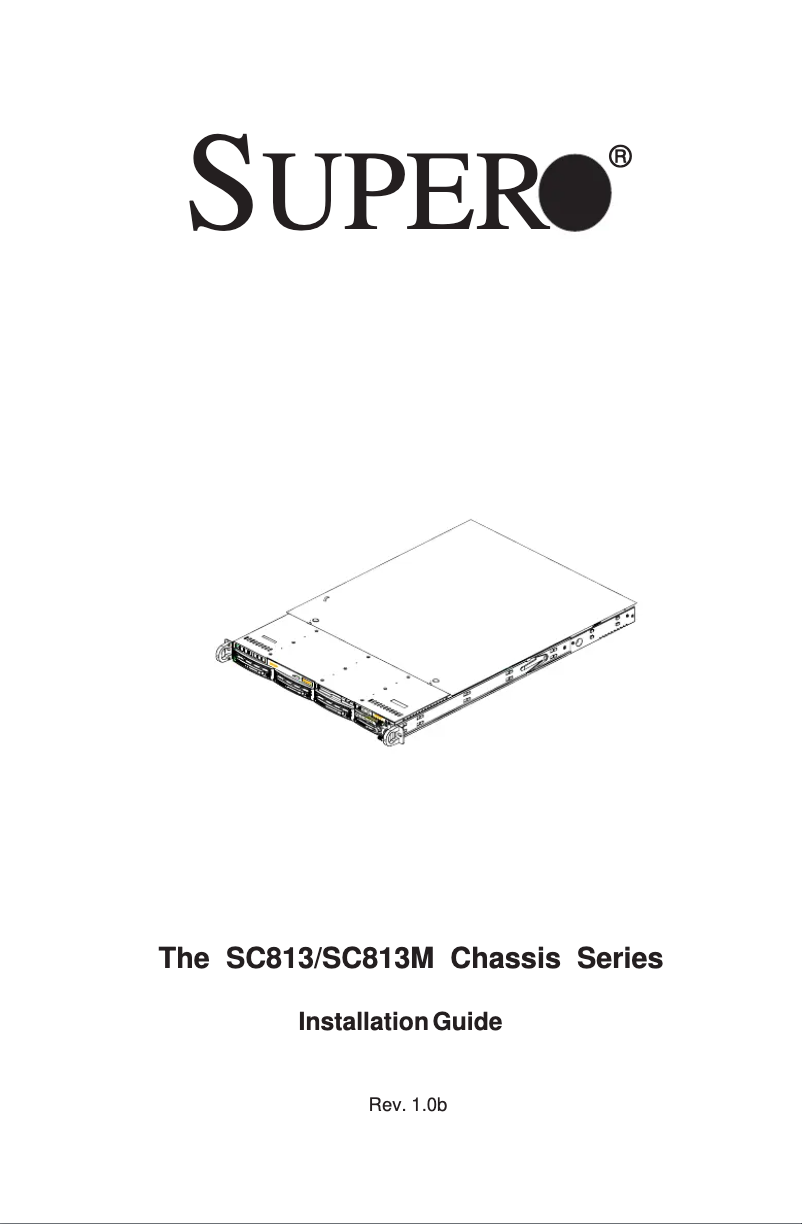 Imagen de la primera página del manual del dispositivo SuperChassis SC813LT-R500CB