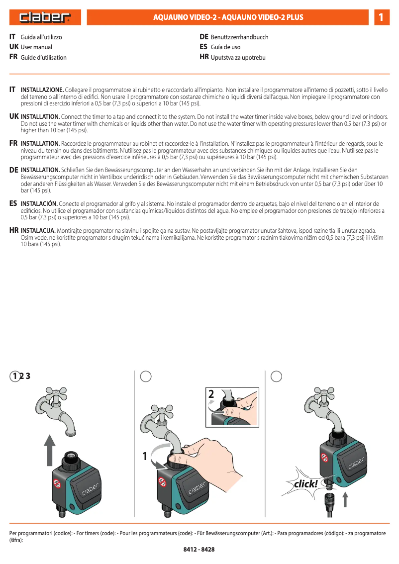 Página 1 del manual Manual de usuario Claber Video-2 8480