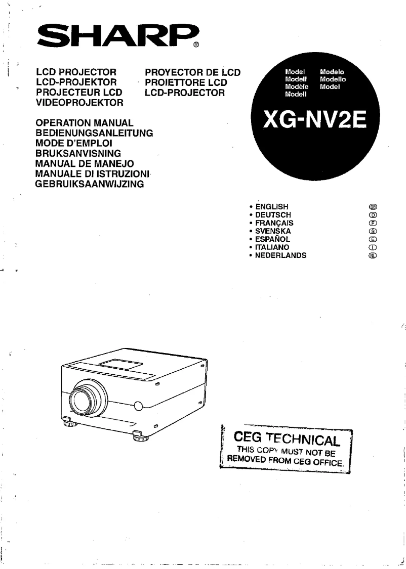 Página 1 del manual Manual de usuario Sharp XG-NV2E