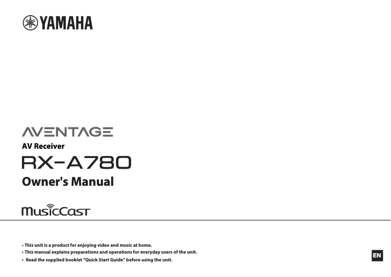 Página 1 del manual Manual de usuario Yamaha Aventage RX-A780