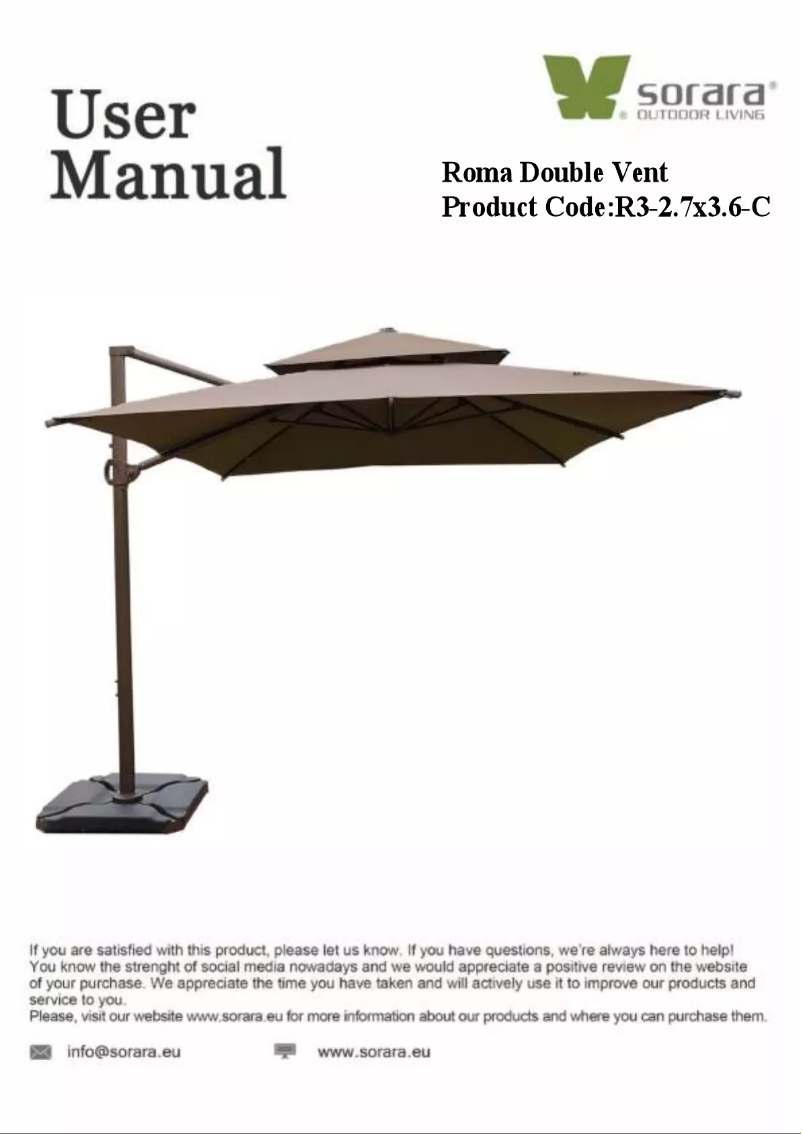 Página 1 del manual Manual de usuario Sorara Roma