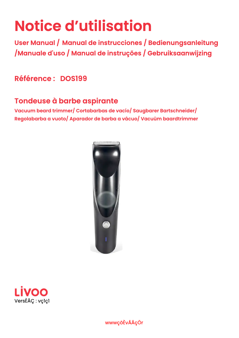 Imagen de la primera página del manual del dispositivo DOS199