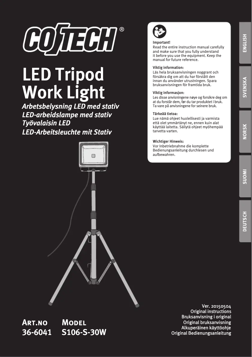Página 1 del manual Manual de usuario Cotech S106-S-30W