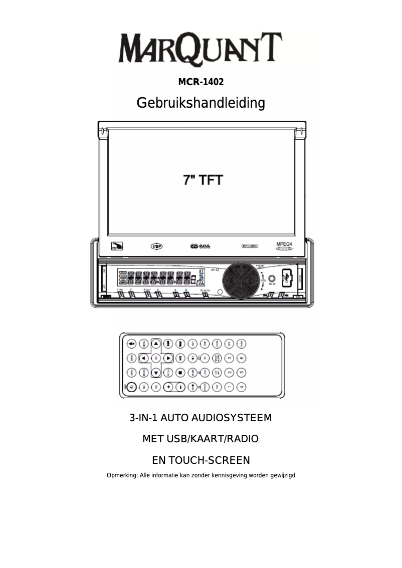 Página nº 1 - Manual de usuario Marquant MCR-1402